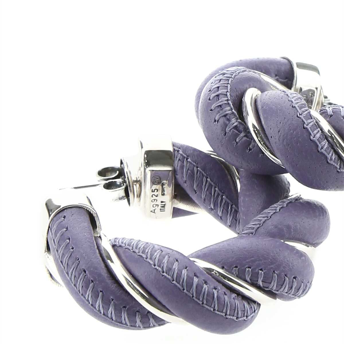 Bottega Veneta Women Lilac Nappa Leather And 925 Silver Earrings