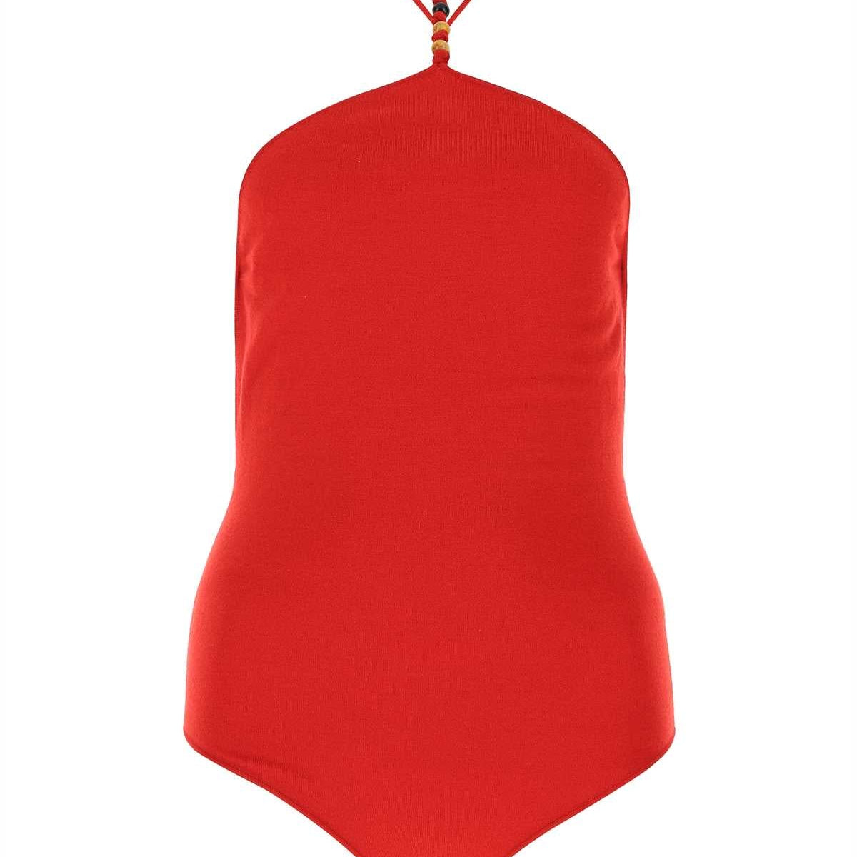Bottega Veneta Women Red Stretch Cashmere Blend Bodysuit