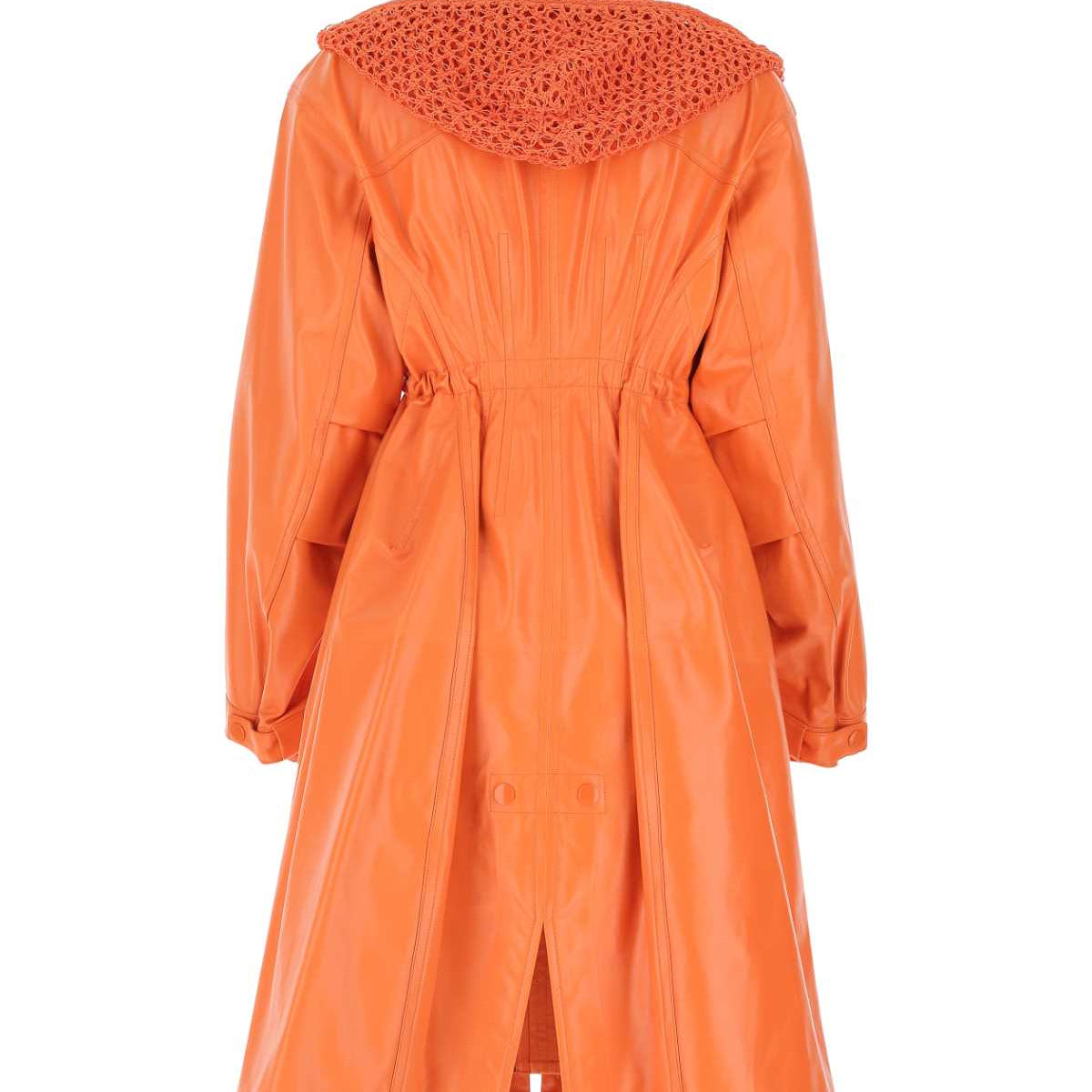 Bottega Veneta Women Orange Leather Parka