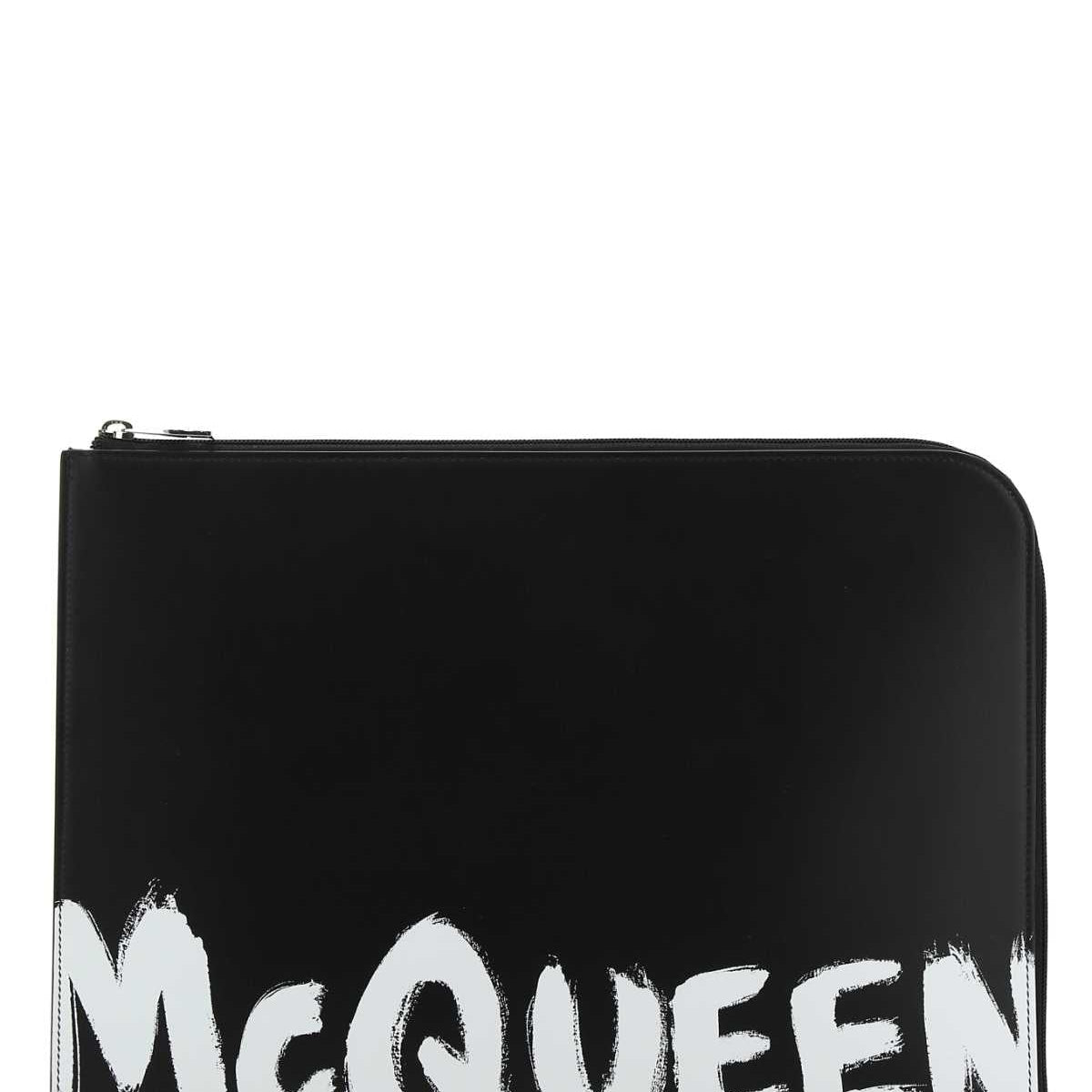 Alexander Mcqueen Men Black Leather Document Holder