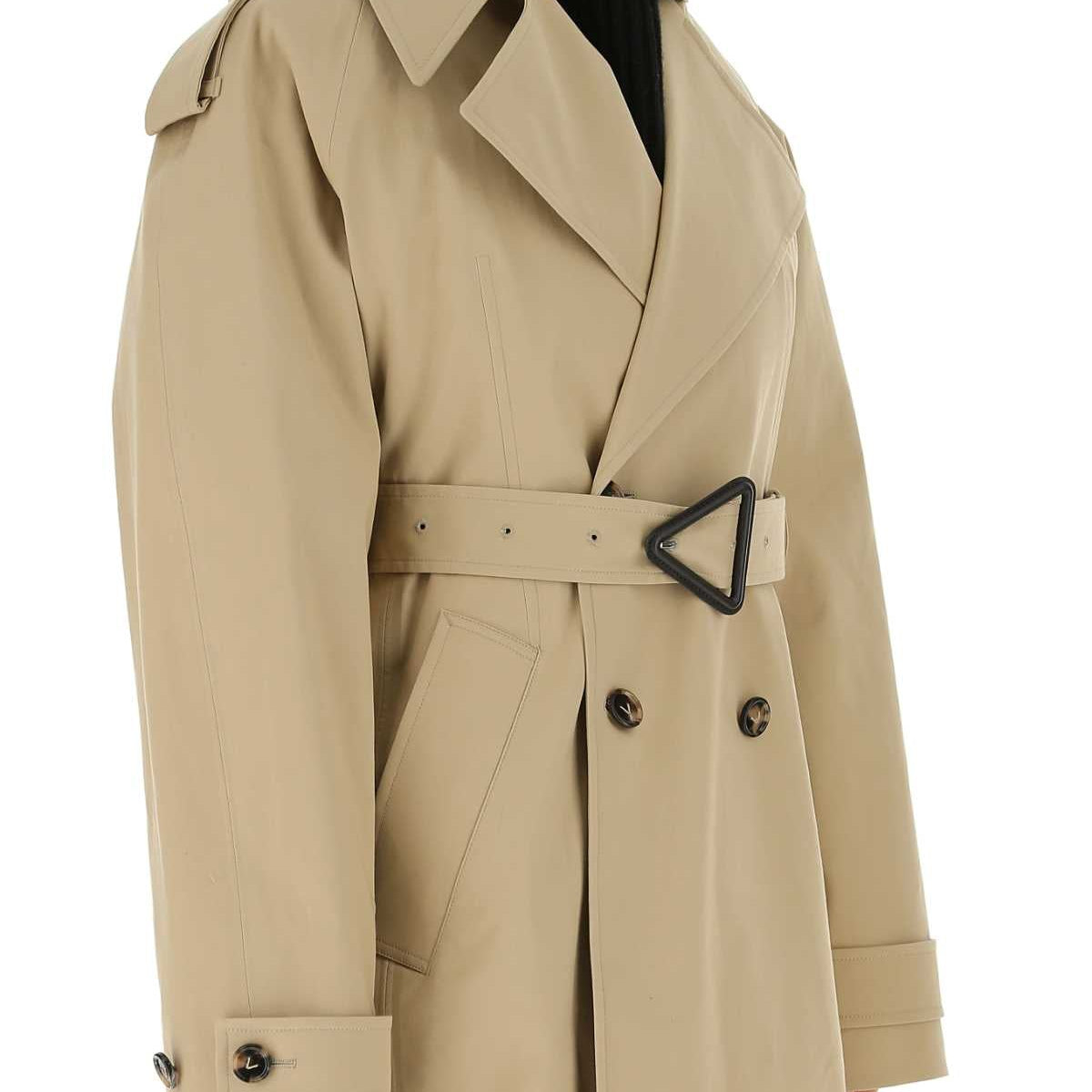 Bottega Veneta Women Cappuccino Stretch Cotton Trench Coat