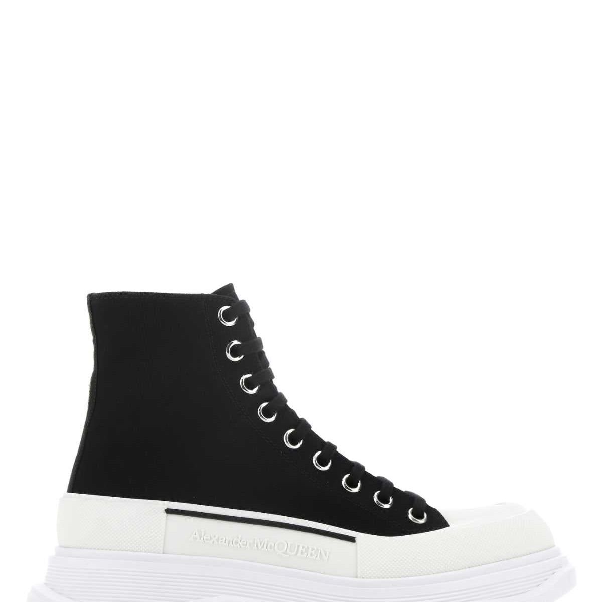 Alexander Mcqueen Men Black Canvas Canvas Sack Sneakers