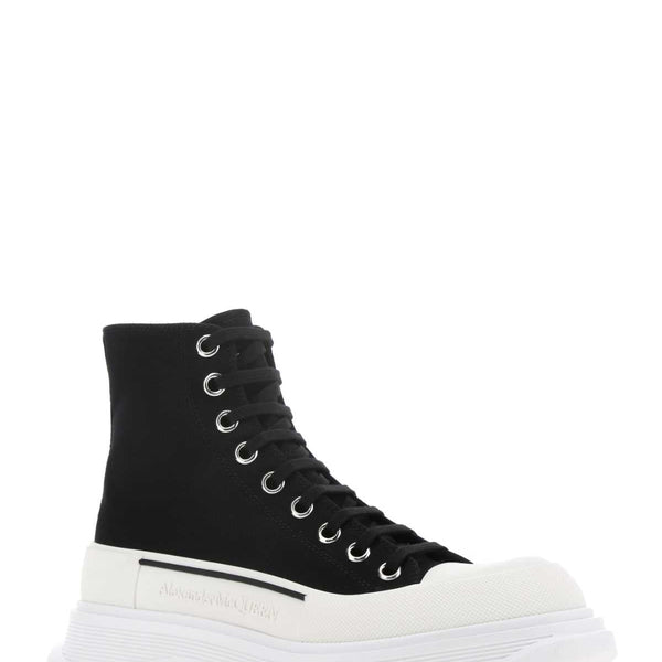 Alexander Mcqueen Men Black Canvas Canvas Sack Sneakers