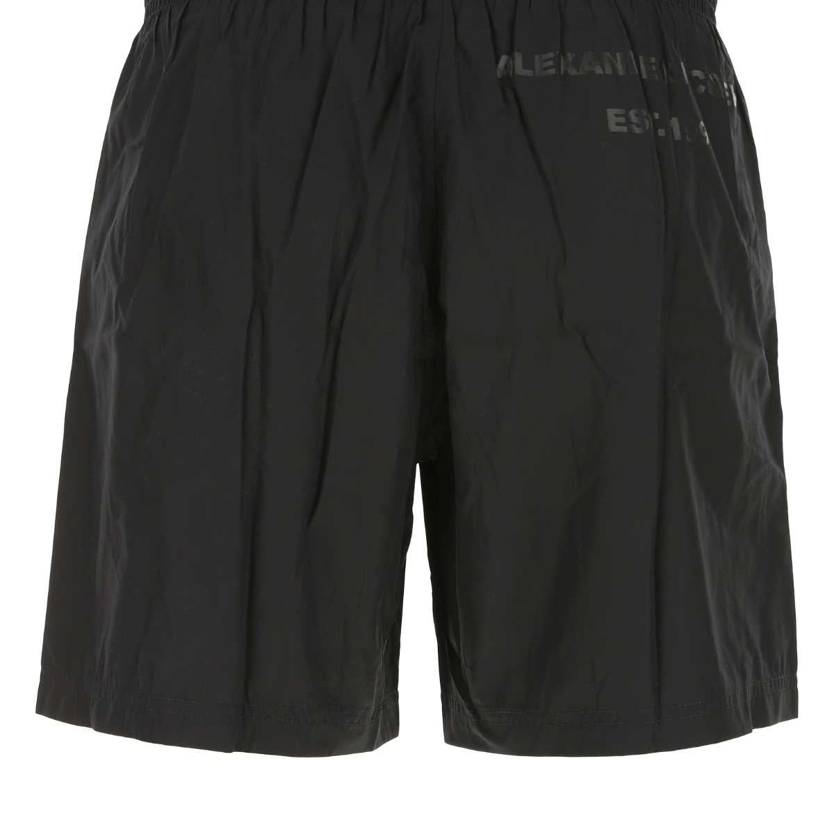 Alexander Mcqueen Men Black Nylon Swimming Shorts