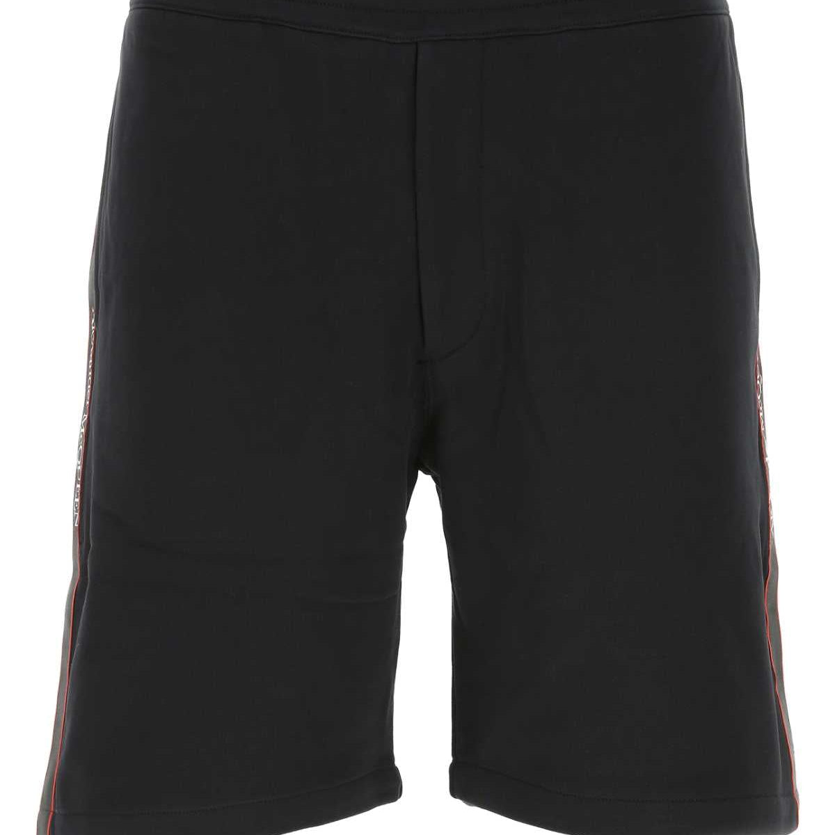 Alexander Mcqueen Men Black Cotton Bermuda Shorts