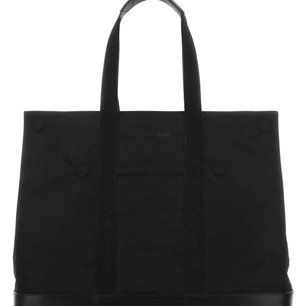 Alexander Mcqueen Men Black Fabric Shopping Bag