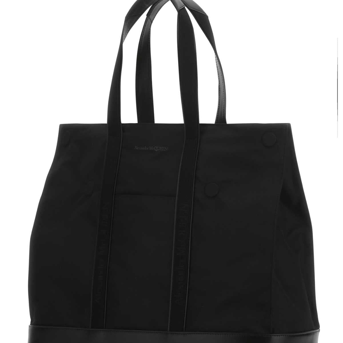 Alexander Mcqueen Men Black Fabric Shopping Bag