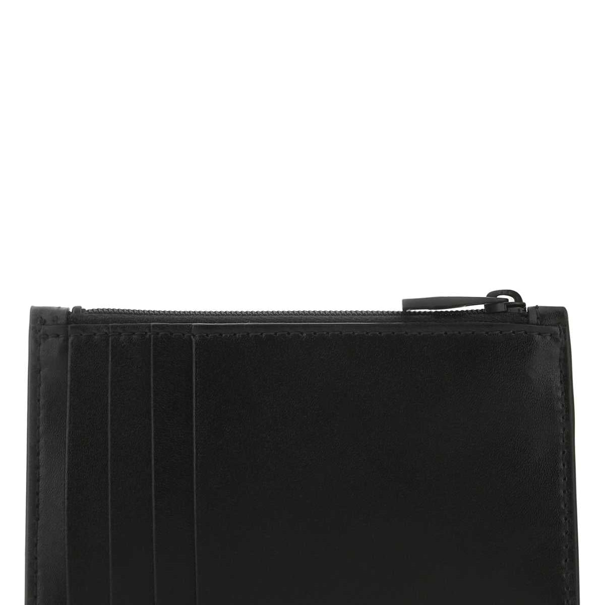Alexander Mcqueen Men Black Leather Card Holder