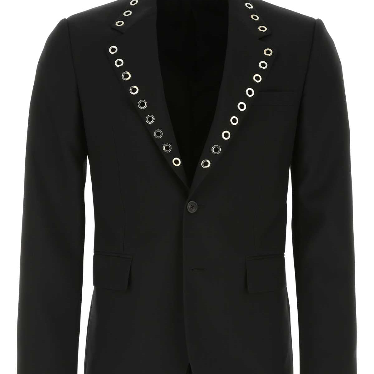 Alexander Mcqueen Men Black Wool Blazer