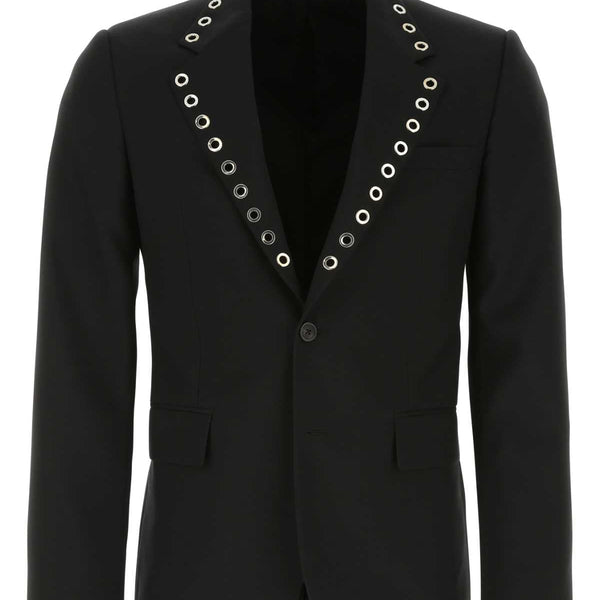 Alexander Mcqueen Men Black Wool Blazer