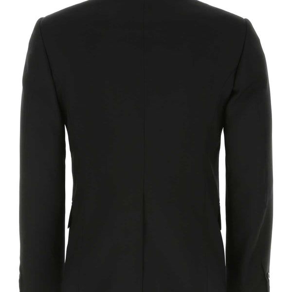 Alexander Mcqueen Men Black Wool Blazer