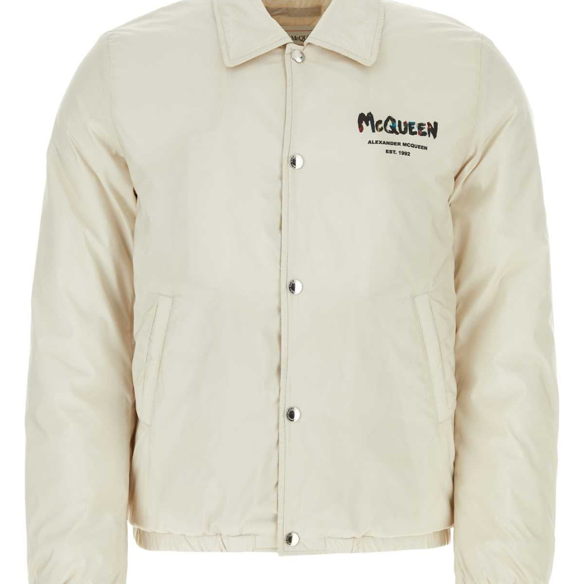 Alexander Mcqueen Men Sand Polyester Padded Jacket
