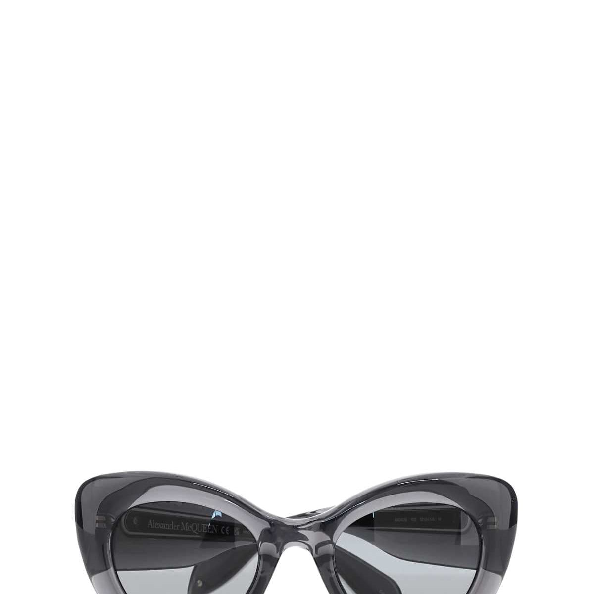Alexander Mcqueen Women Dark Grey Acetate The Curve Sunglasses