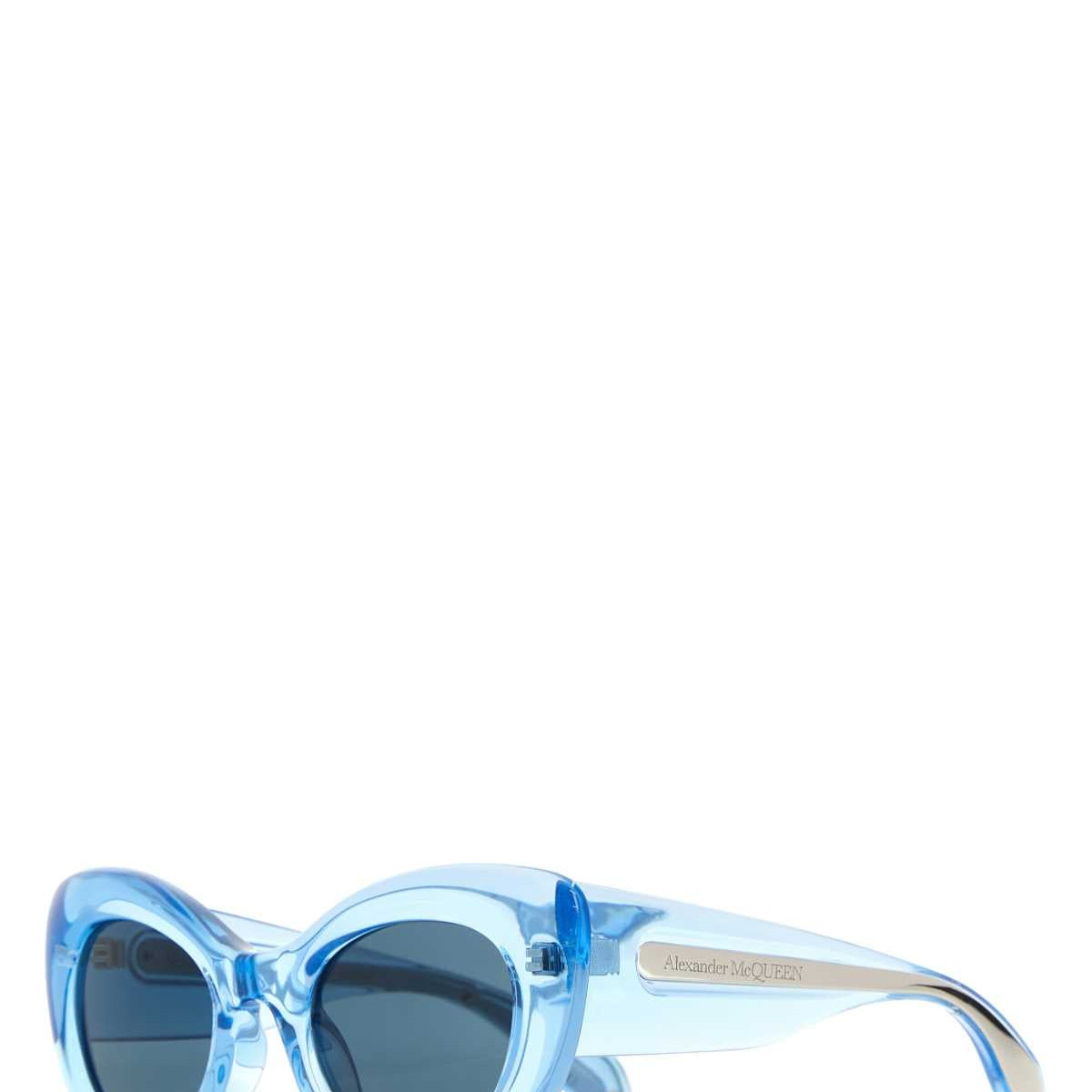 Alexander Mcqueen Women Light-Blue Acetate The Curve Sunglasses