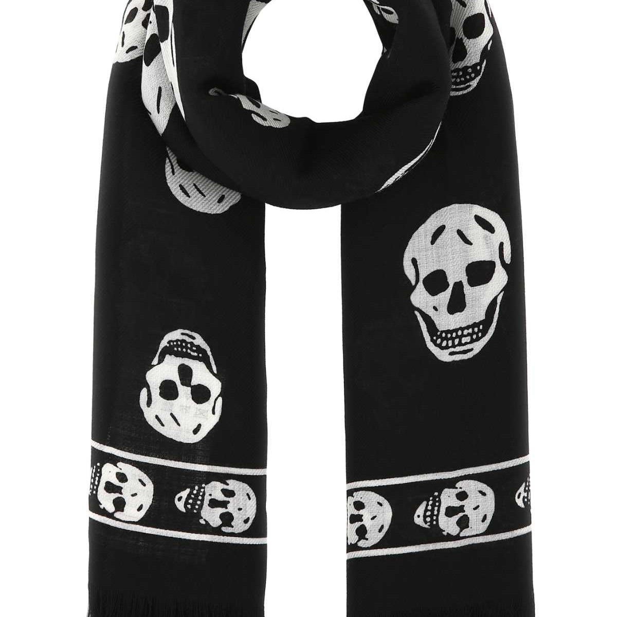 Alexander Mcqueen Women Printed Wool Scarf