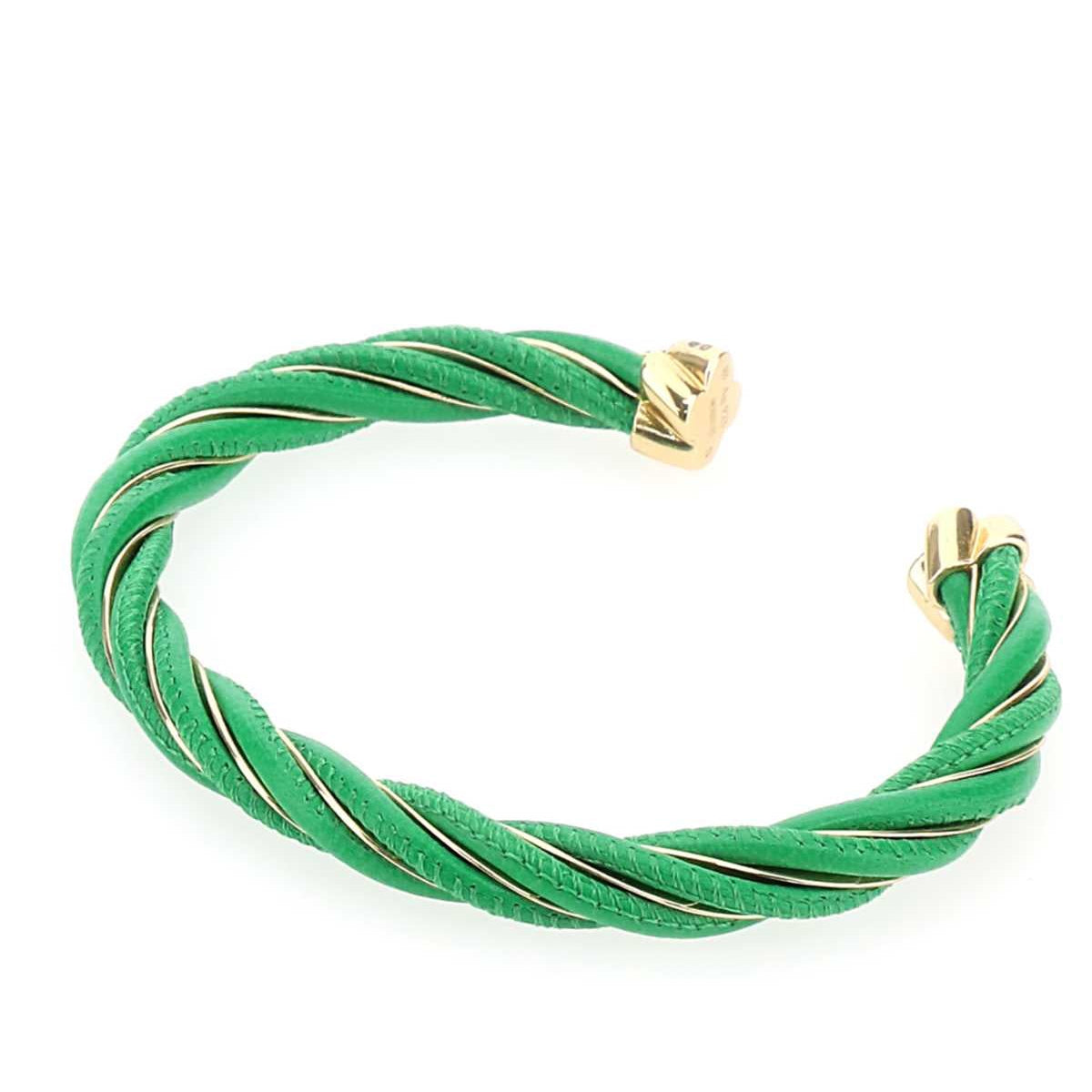Bottega Veneta Women Grass Green Nappa Leather Twist Bracelet