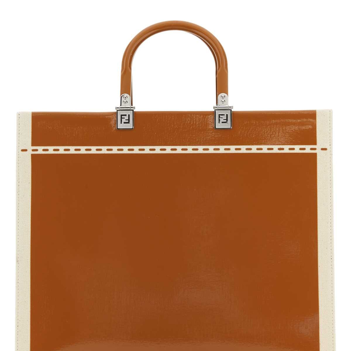 Fendi Women Two-Tone Canvas Medium Sunshine Shopping Bag