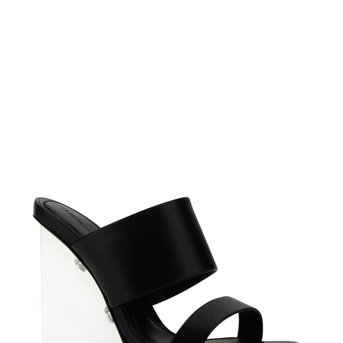 Alexander Mcqueen Women Black Leather Shard Mules