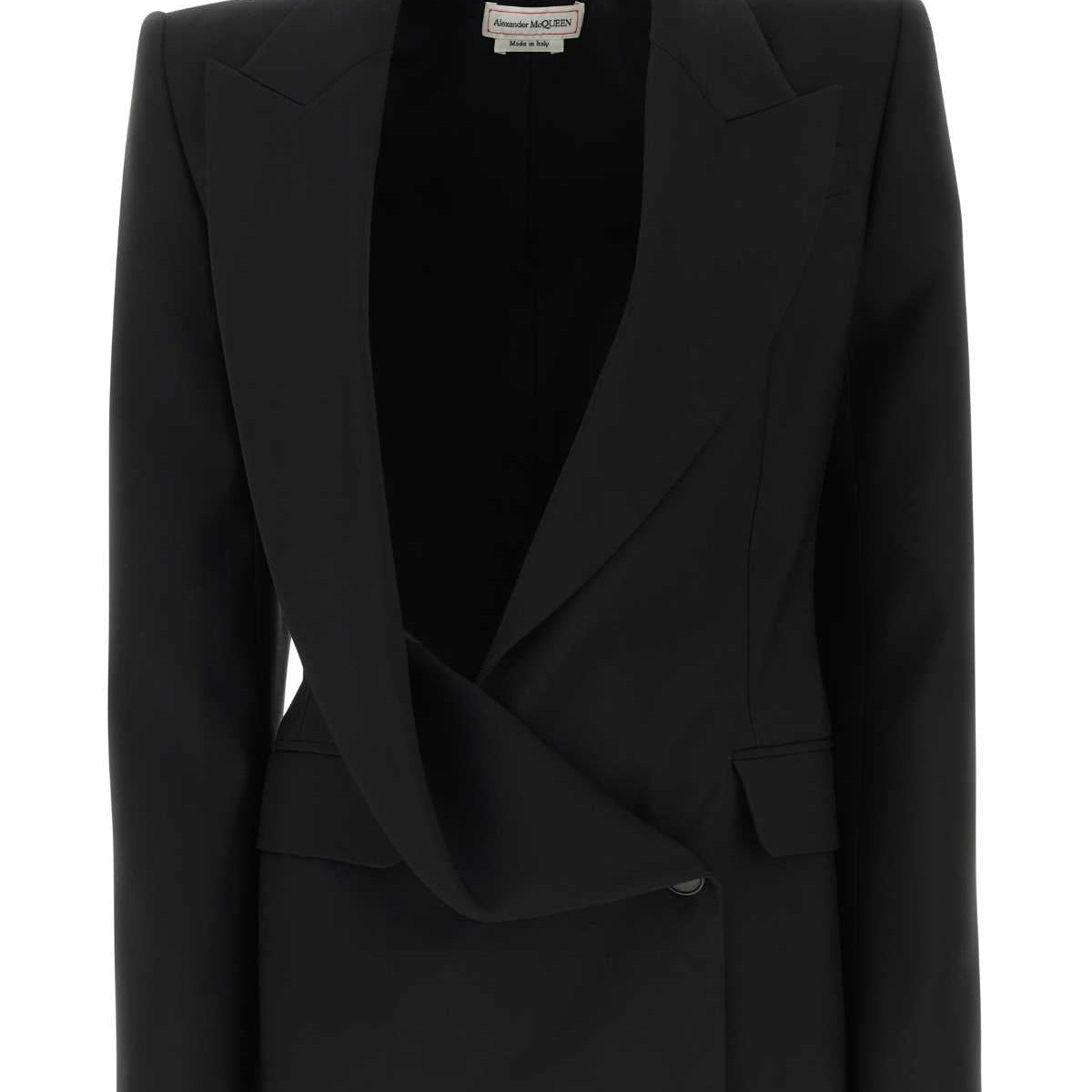 Alexander Mcqueen Women Black Wool Blazer