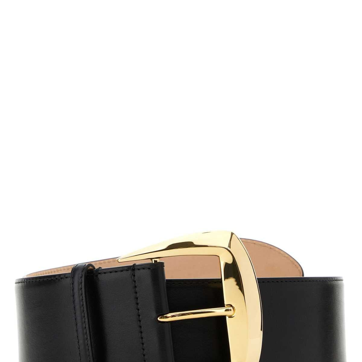 Alexander Mcqueen Women Black Leather Belt