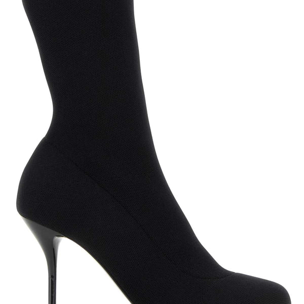 Alexander Mcqueen Women Black Stretch Nylon Ankle Boots