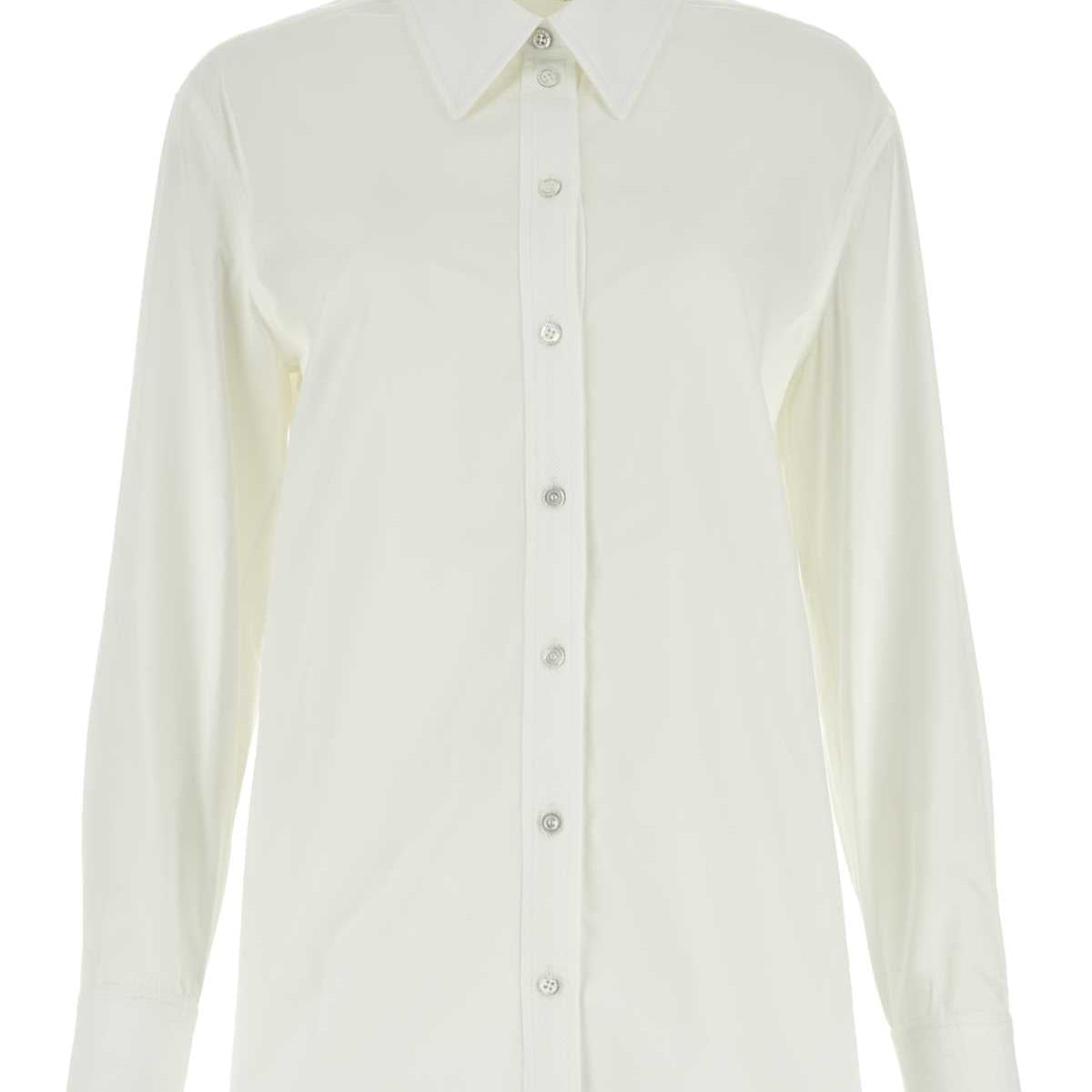 Alexander Mcqueen Women White Poplin Shirt