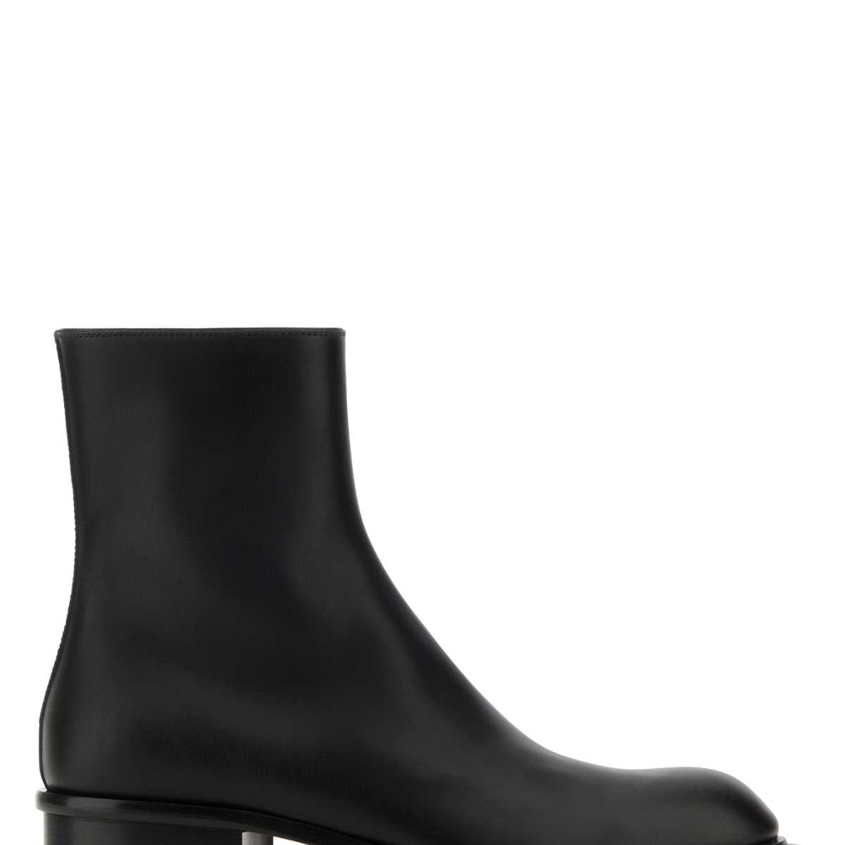 Alexander Mcqueen Men Black Leather Stack Ankle Boots