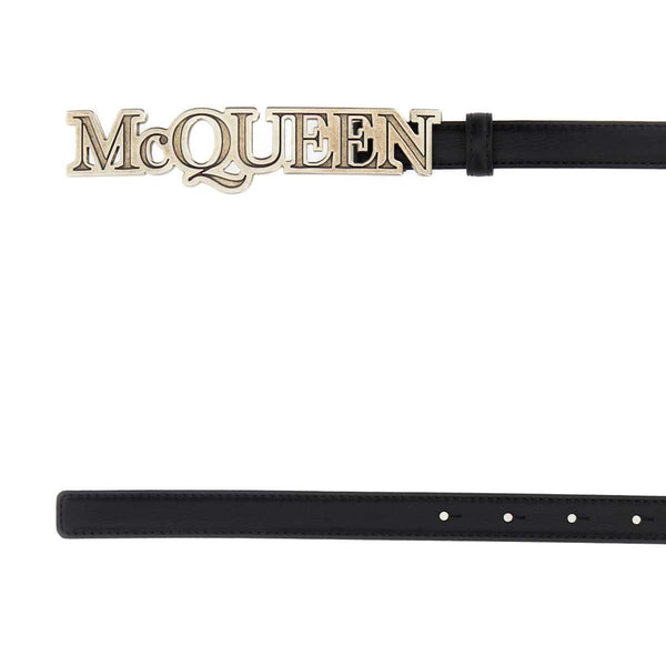 Alexander Mcqueen Men Black Leather Belt