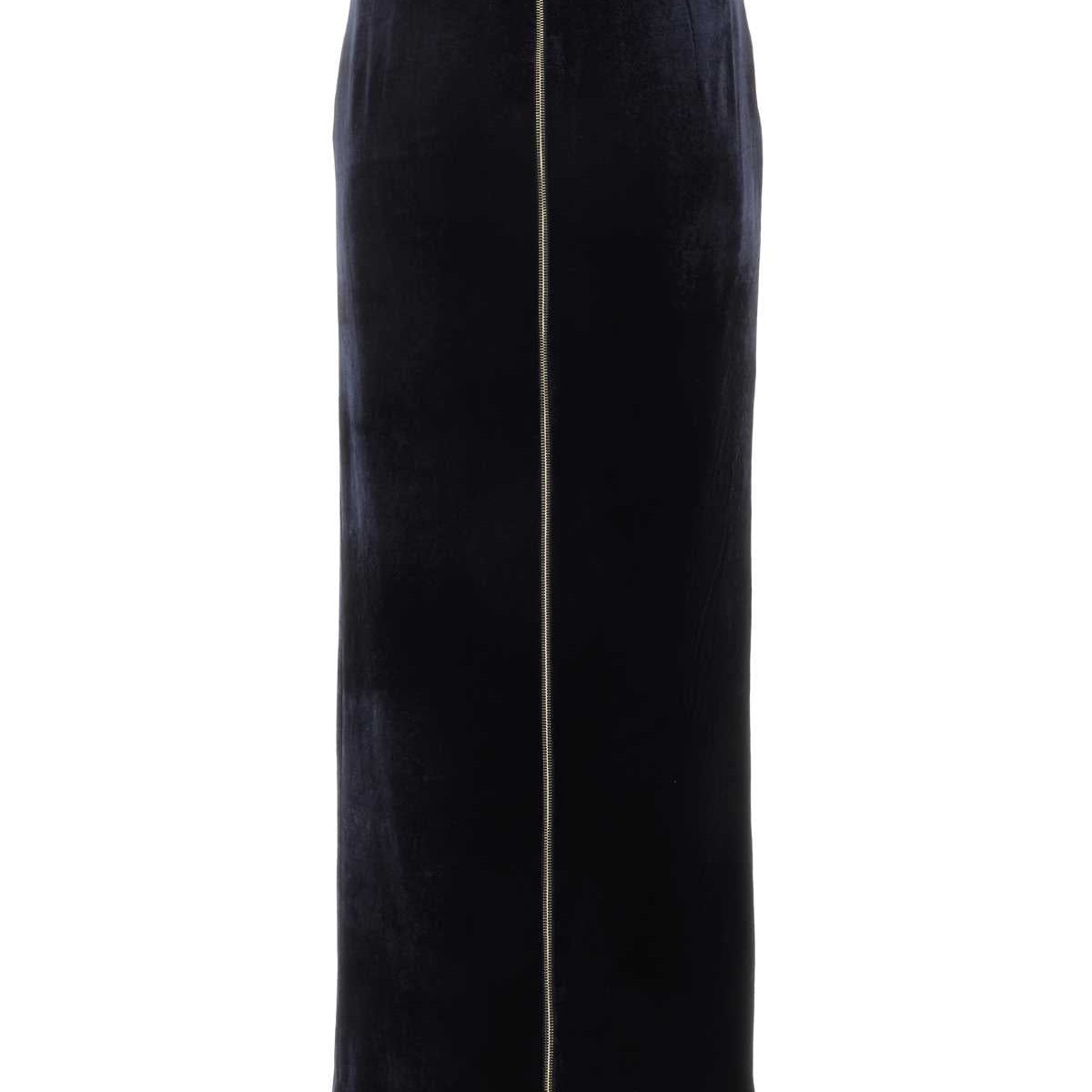 Fendi Women Midnight Blue Velvet Skirt