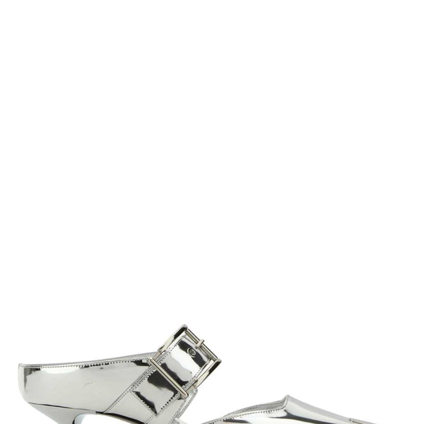 Alexander Mcqueen Women Silver Leather Punk Pumps