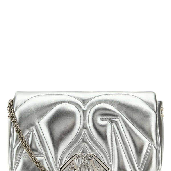 Alexander Mcqueen Women Silver Leather Small Seal Shoulder Bag