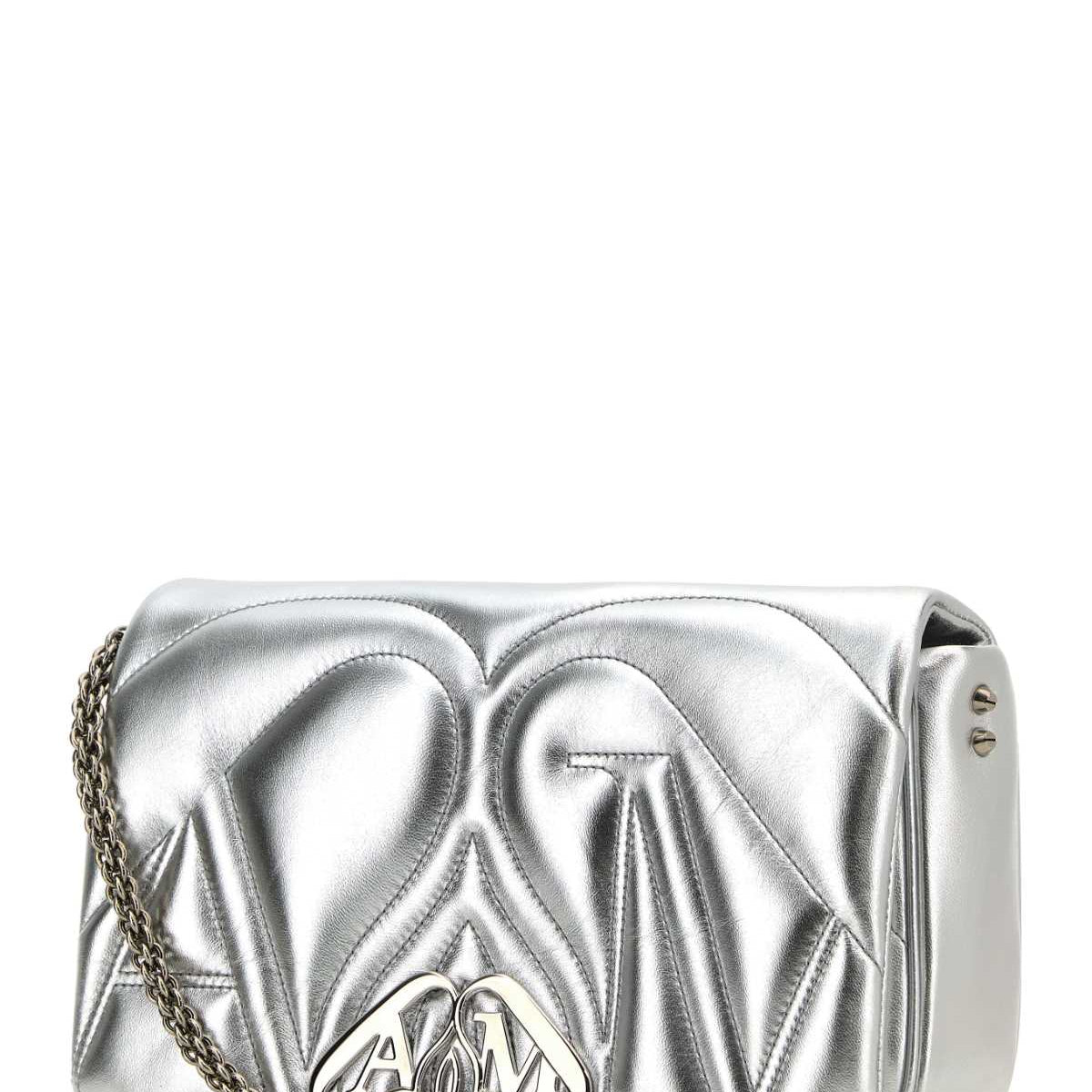 Alexander Mcqueen Women Silver Leather Small Seal Shoulder Bag