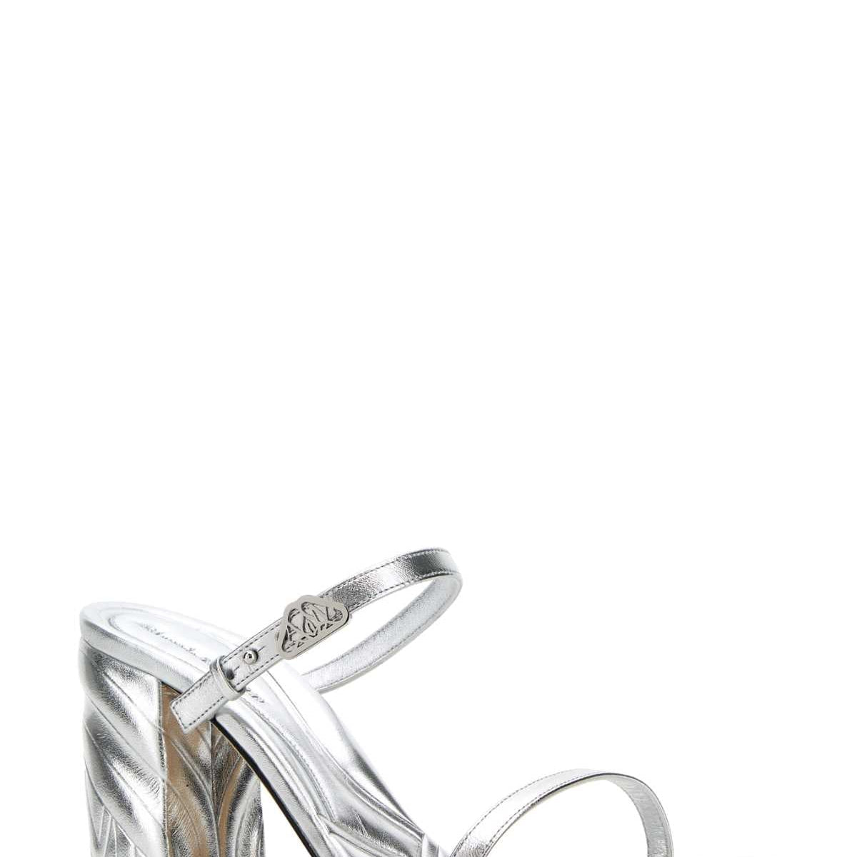 Alexander Mcqueen Women Silver Leather Seal Mules