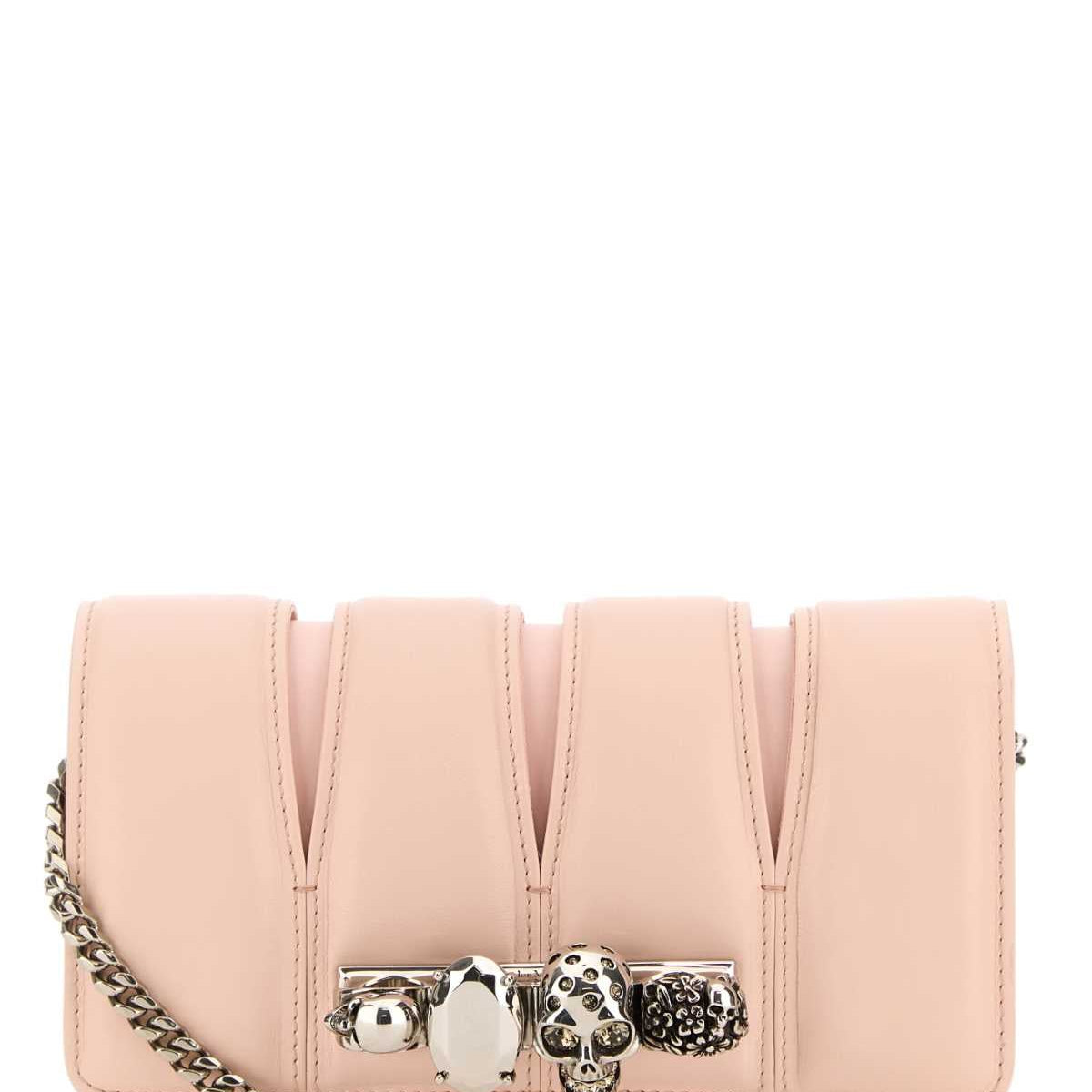Alexander Mcqueen Women Pink Leather The Slash Clutch