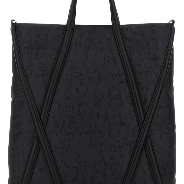 Alexander Mcqueen Men Black Nylon The Harness Shopping Bag