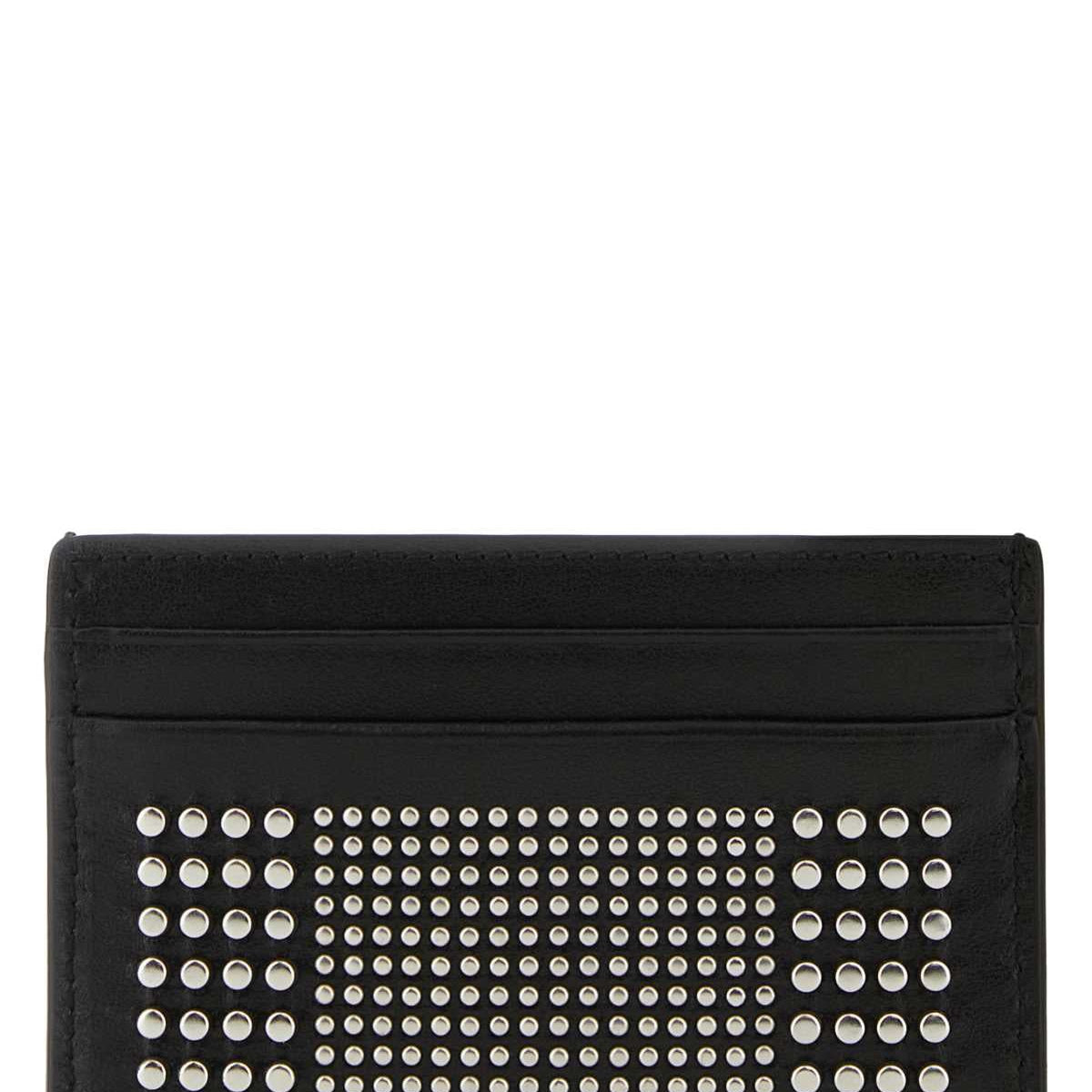 Alexander Mcqueen Men Black Leather Card Holder
