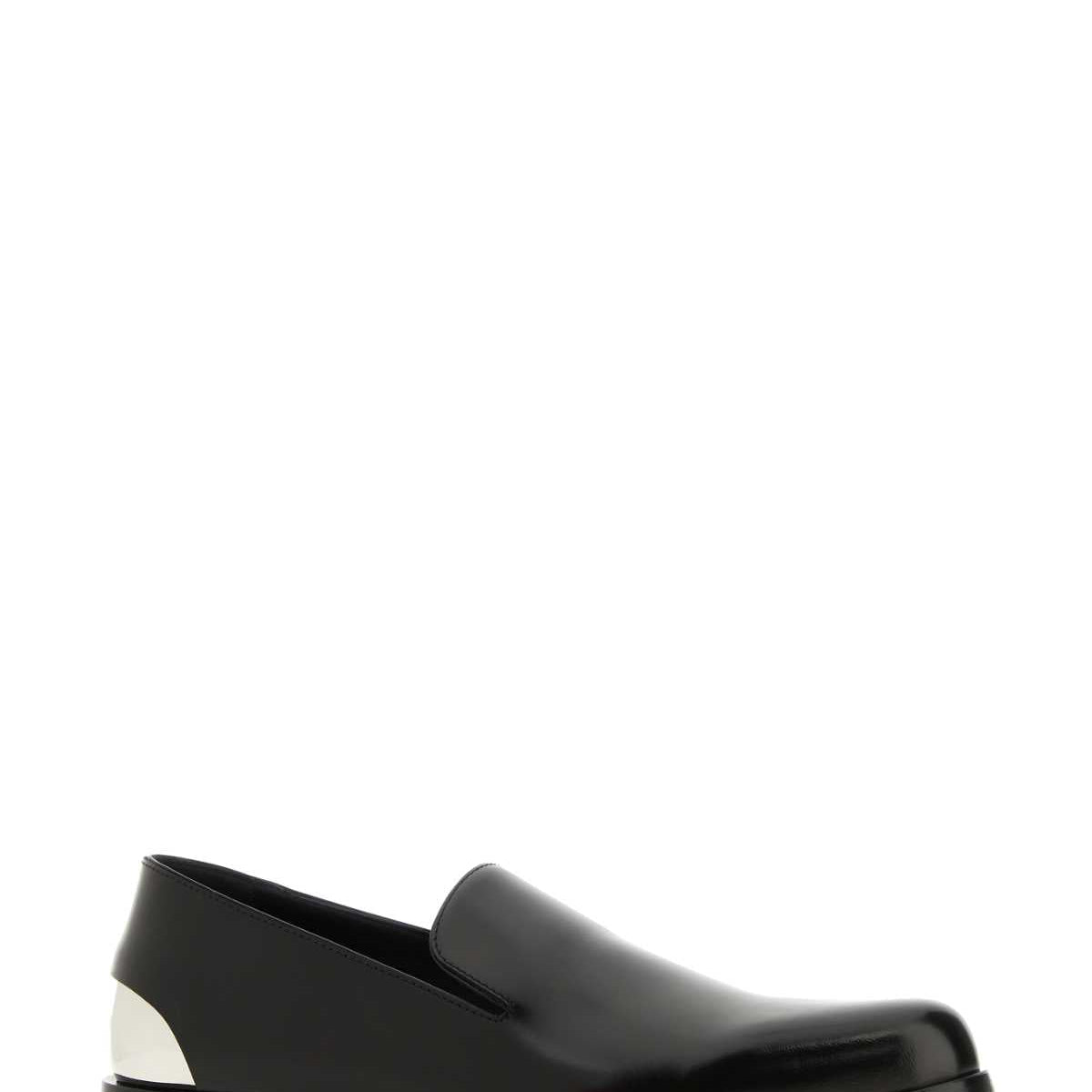 Alexander Mcqueen Men Black Leather Loafers