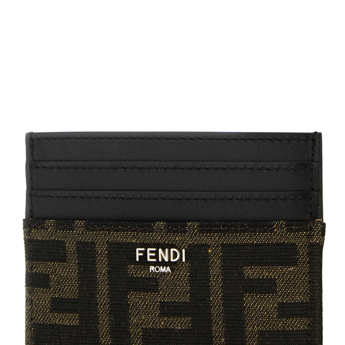 Fendi Men Embroidered Jacquard Card Holder