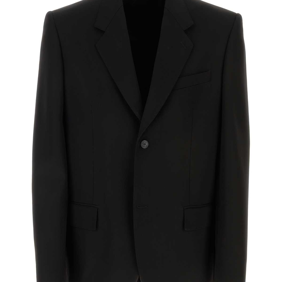 Balenciaga Men Black Wool Blazer