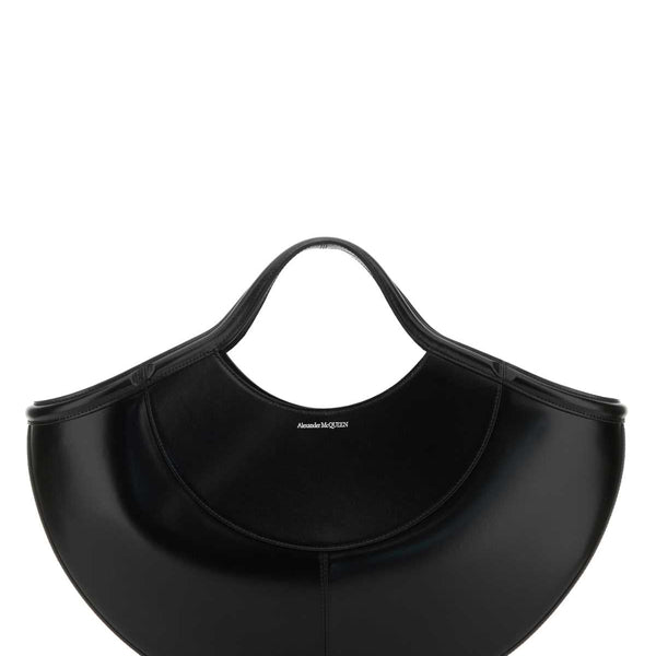 Alexander Mcqueen Women Black Leather The Cove Shopping Bag