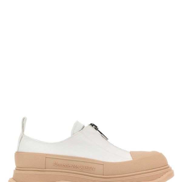 Alexander Mcqueen Women Two-Tone Canvas Tread Slick Sneakers