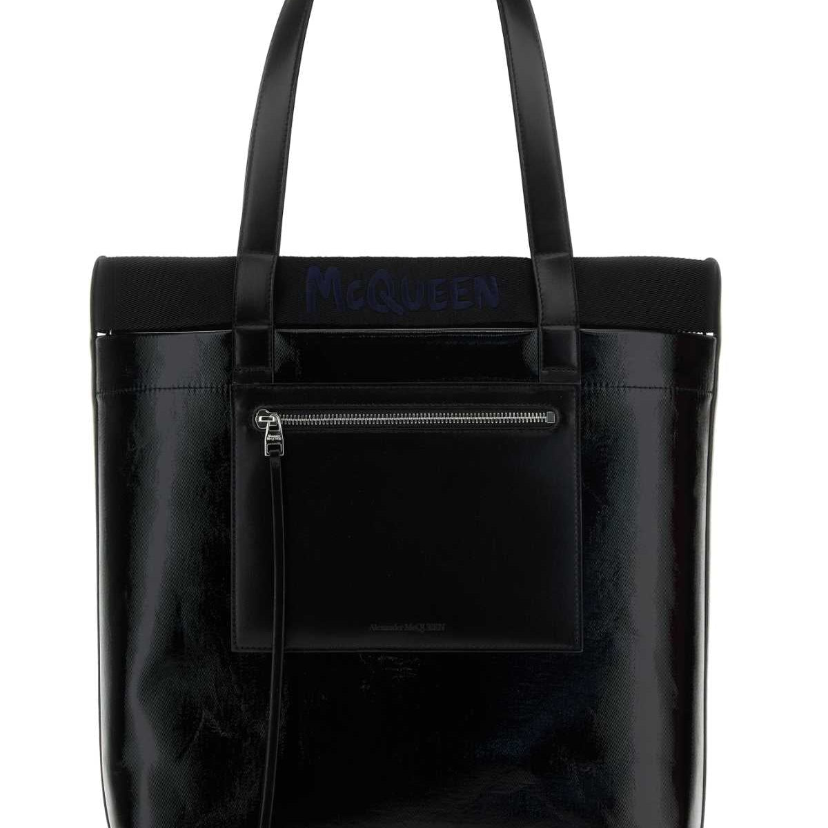 Alexander Mcqueen Men Black Canvas Shopping Bag