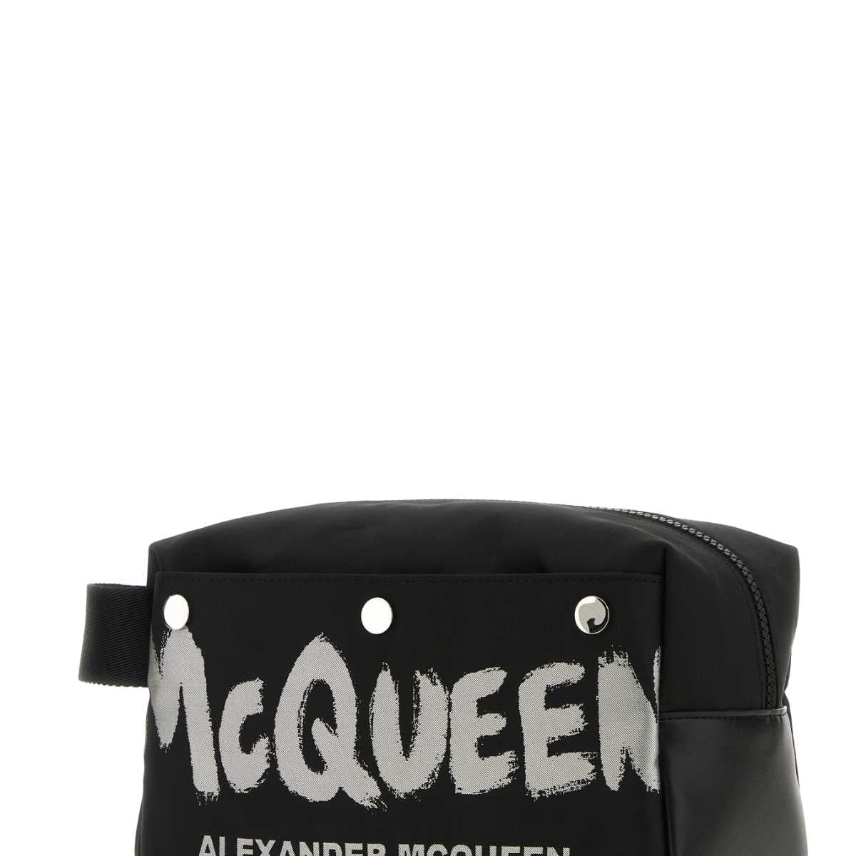 Alexander Mcqueen Men Black Fabric Mcqueen Graffiti Beauty Case