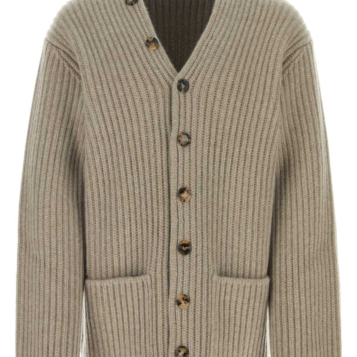 Bottega Veneta Men Cappuccino Wool Blend Cardigan