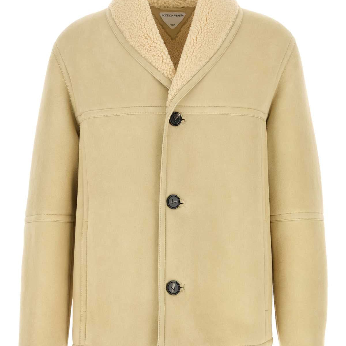 Bottega Veneta Men Sand Shearling Jacket