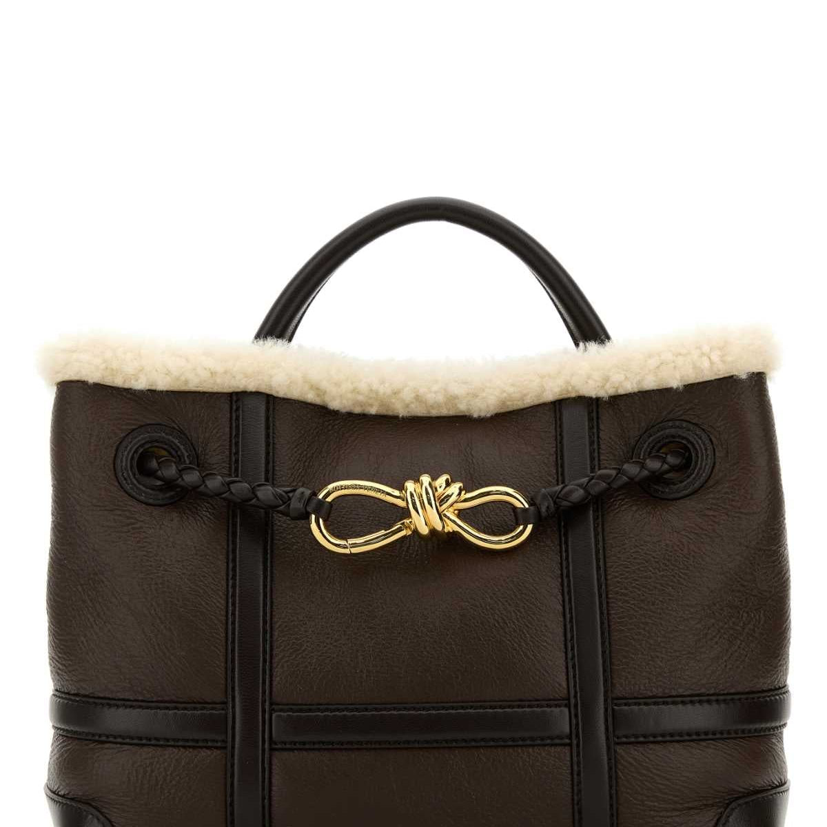 Bottega Veneta Women Brown Leather Small Andiamo Handbag