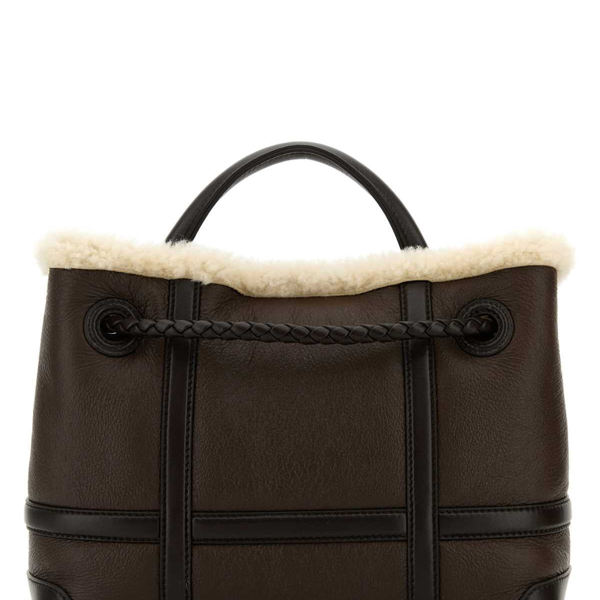 Bottega Veneta Women Brown Leather Small Andiamo Handbag