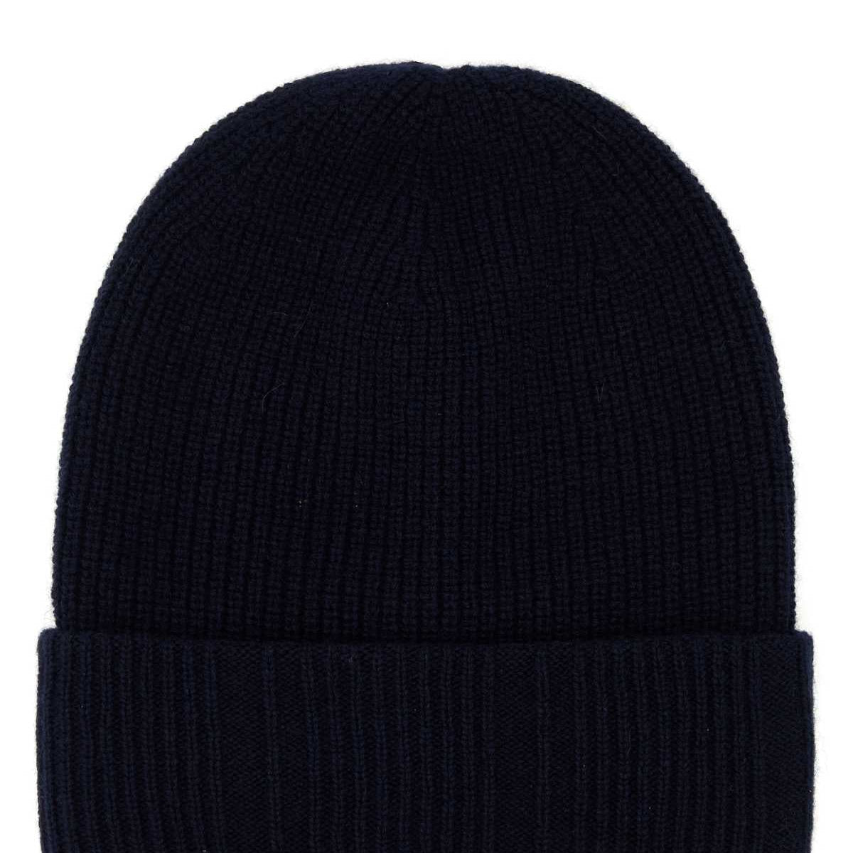 Fendi Men Midnight Blue Wool Blend Beanie Hat
