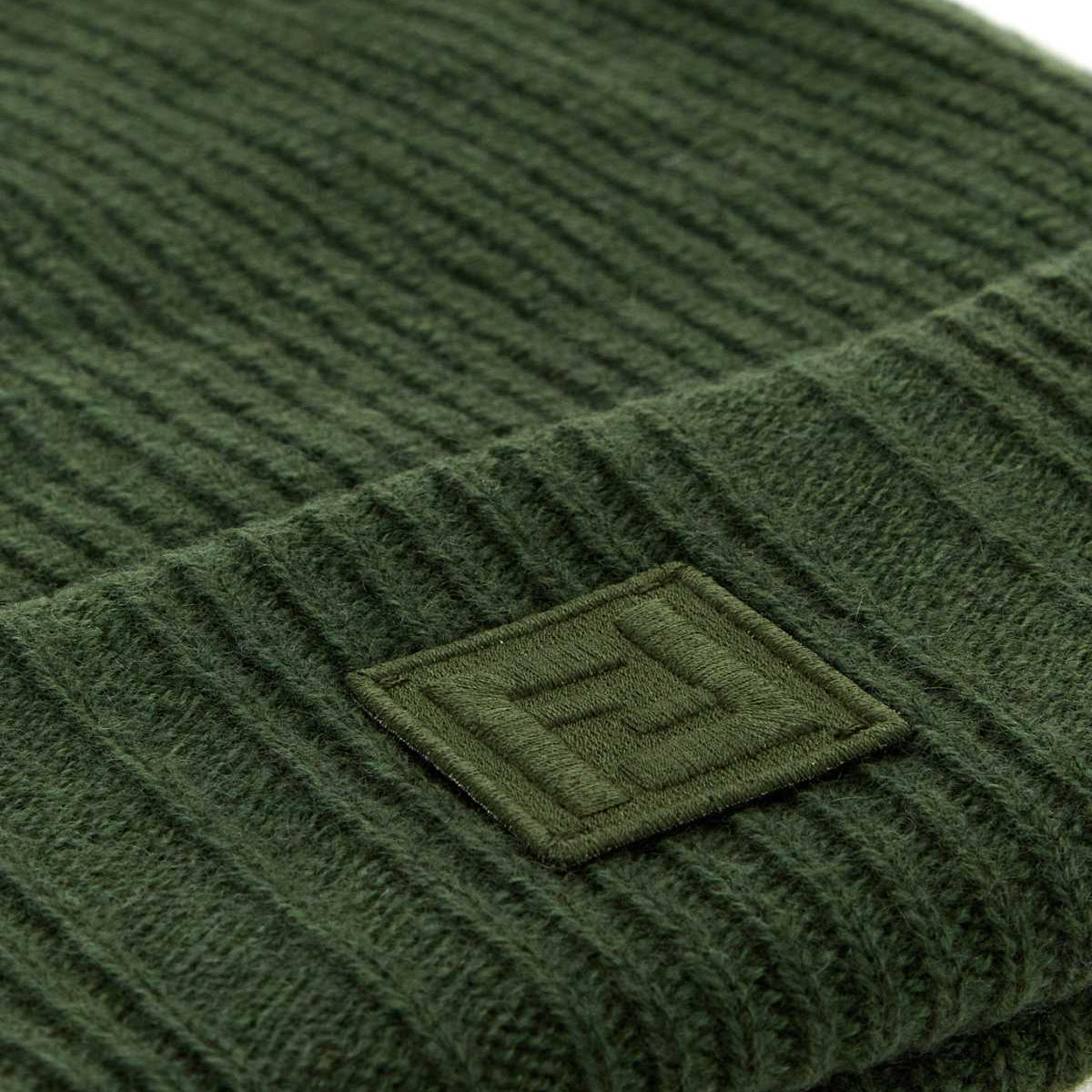 Fendi Men Green Wool Blend Beanie Hat