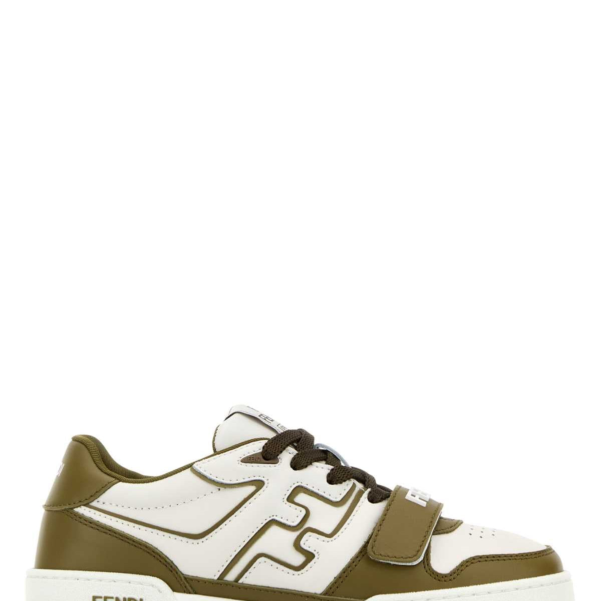 Fendi Women Two-Tone Leather Fendi Match Sneakers